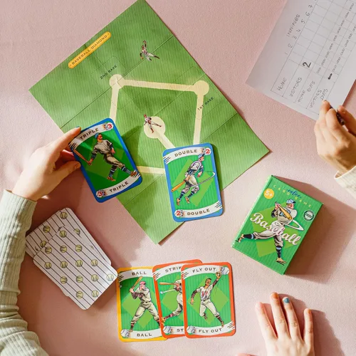 Vista 4 de eeBoo: Juego de cartas y juego de béisbol, 36 cartas de acción con campo plegable, desarrolla el pensamiento estratégico, para edades de 5 años
