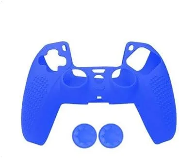 Vista 7 de Funda protectora de silicona antideslizante con tapa de joystick para PlayStation 5 PS5 Controller Gamepad (negro)