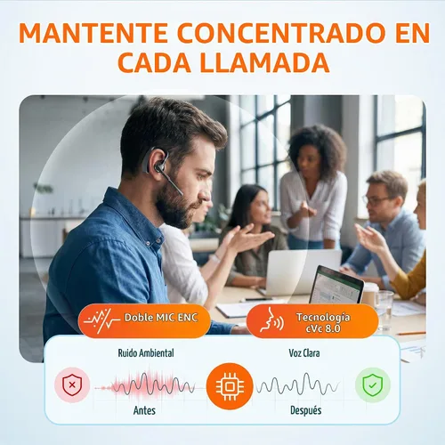 Vista 5 de Delton Auriculares mono para computadora 95X Bluetooth con estuche de carga