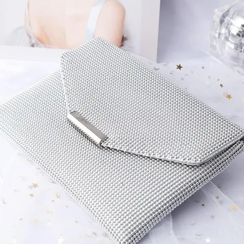 Vista 8 de Naimo Bolso cruzado con diamantes de imitación de cristal brillante bolso de mano de noche de diamante bolso para teléfono celular para fiesta