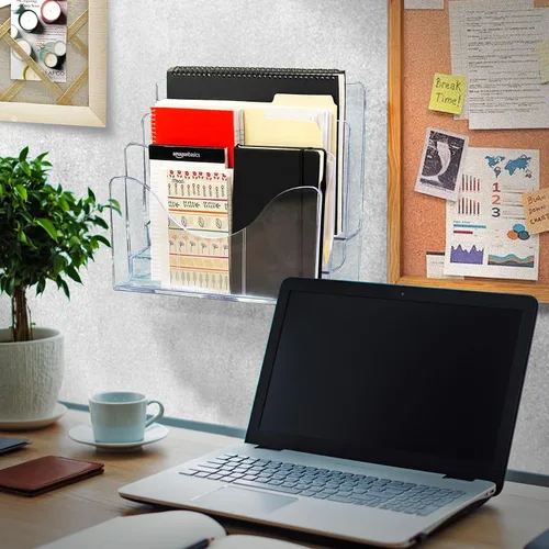 Vista 6 de Azar Displays 250099-3PK Soporte organizador de pared de escritorio de tres niveles para archivos y folletos con divisores, soporte de exhibición