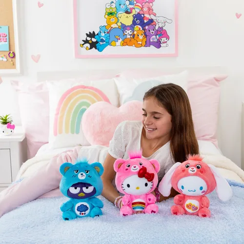 Vista 10 de Care Bears - Badtz-Maru vestido como oso gruñón de 8 pulgadas de peluche de tamaño divertido, azul - Suave y abrazable. - Bueno para niñas y niños