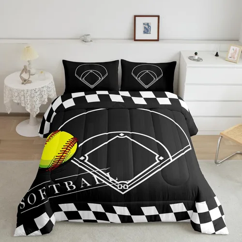 Vista 14 de Erosebridal Juego de ropa de cama de baloncesto tamaño individual para niños, juego de edredón deportivo para cancha de baloncesto, edredón marrón