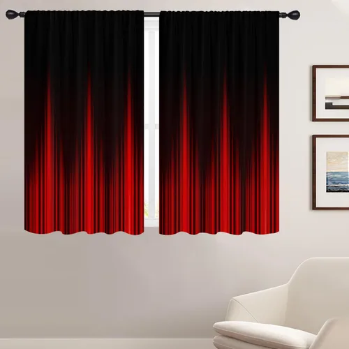 Vista 11 de Coxila Cortinas 100% opacas en negro y beige de 42 x 63 pulgadas, cortinas góticas degradadas con aislamiento térmico para dormitorio