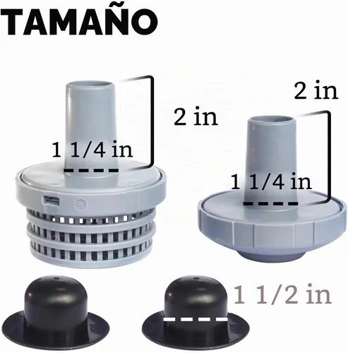 Vista 3 de Kit de conector de chorro de agua para colador de entrada de piscina, compatible con piezas de repuesto Intex sobre el suelo, incluye boquilla
