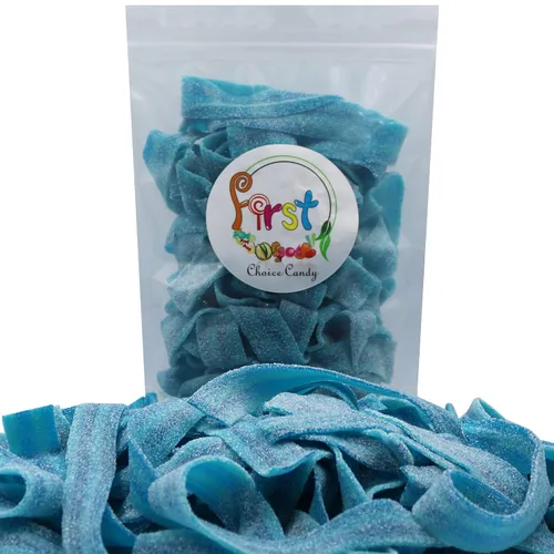 Vista 2 de Cinturones de Gomitas Ácidas de Varios Colores (Azul Baya (Arándano), 1 Libra)