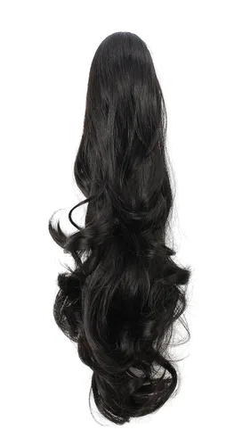 Vista 6 de Extensión de pelo Onedor, coleta sintética y rizada de 20 pulgadas con broche, 6.7 oz con broche de garra