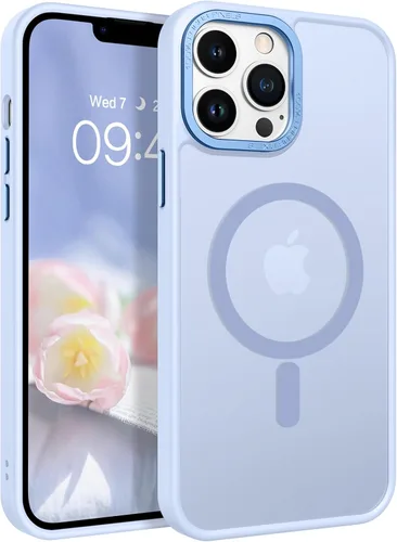 Vista 12 de BENTOBEN Funda magnética para iPhone 13 Pro Max, [Compatible con MagSafe] translúcida mate esmerilada, antihuellas, delgada, a prueba de golpes
