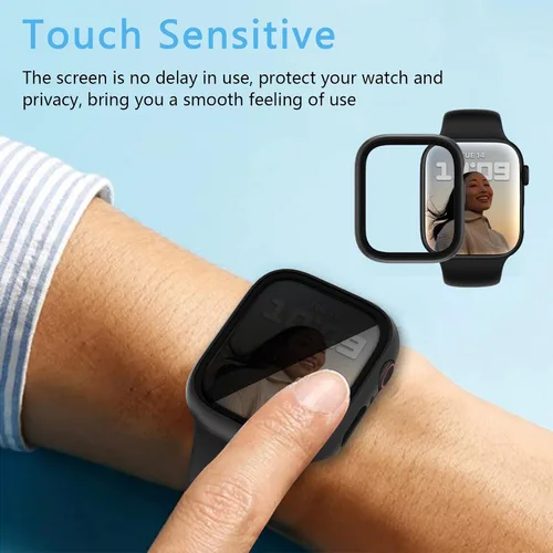 Vista 3 de 3 Pack Case for Apple Watch Series 12 42mm with Privacy Screen Protector Negro/Negro/Negro