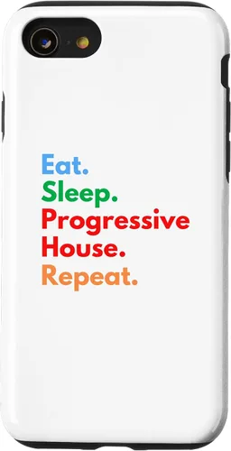 Vista 13 de iPhone 15 Eat Sleep Progressive House Repeat for House Music Lovers Case