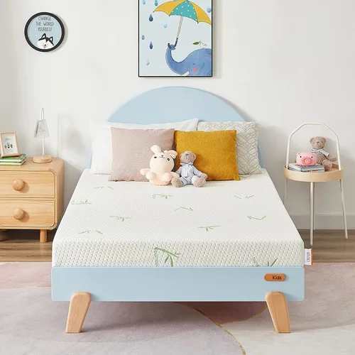 Vista 5 de Colchón individual de espuma viscoelástica de 8 pulgadas con funda de bambú transpirable, colchón de gel de firmeza media para litera, cama nido