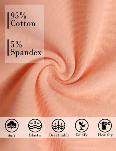Vista 4 de POKARLA Ropa interior de algodón para mujer, cintura alta, cobertura completa, suaves, transpirables, bragas para mujer, paquete de 5