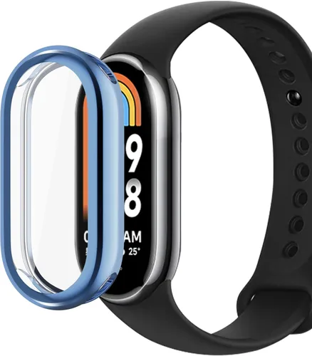 Vista 4 de Funda compatible con Xiaomi Band 8, funda rígida de policarbonato con protector de pantalla antiarañazos, a prueba de golpes, funda protectora