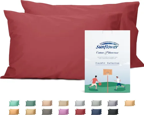 Vista 35 de Sunflower Juego de 2 fundas de almohada tamaño Queen, 100% algodón, 2 fundas de almohada Queen de 20 x 30 pulgadas, color ceniza, suaves