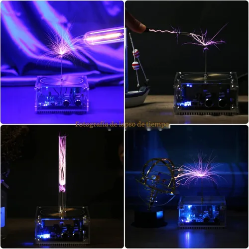 Vista 6 de Joytech Bluetooth Music Tesla Coil Arco Plasma Bocina de transmisión inalámbrica Modelo de juguete de escritorio experimento SSTC SS02