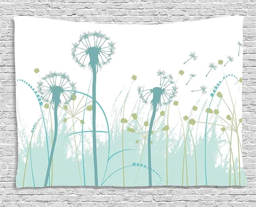 Vista 7 de Ambesonne colección de decoración del hogar, tapices de pared para recámara, sala de estar, recámara, multicolor 2-Verde oscuro Arena Marrón