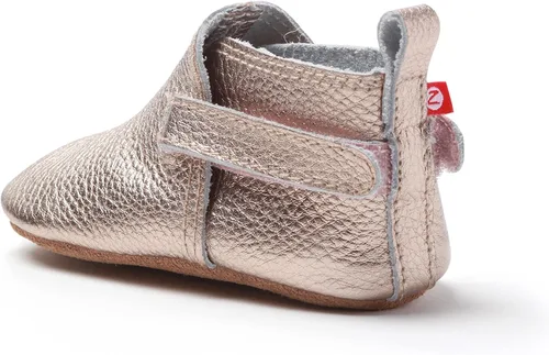 Vista 3 de Zutano Leather Baby Shoes for Boys and Girls Rose Gold