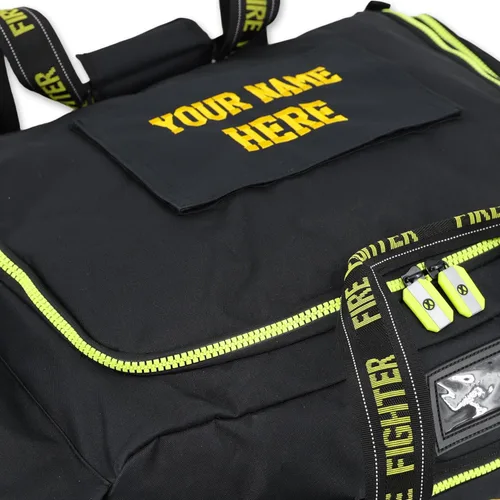 Vista 4 de Lightning X - Parche bordado personalizado para bolsas de equipo de luchero LXP con nombre bordado, color negro