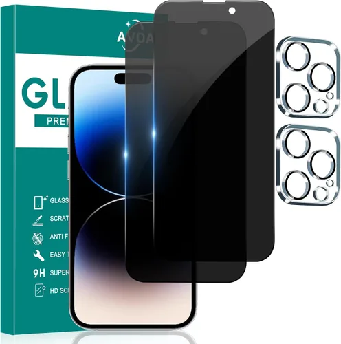 Vista 22 de Paquete de 2 protectores de pantalla de privacidad para iPhone 11/iPhone XR, pantalla de privacidad iPhone 11 de 6.1 pulgadas, película de vidrio