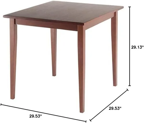 Vista 2 de Ergode Mesa de comedor compacta de madera, acabado de nogal, construcción sólida, fácil montaje