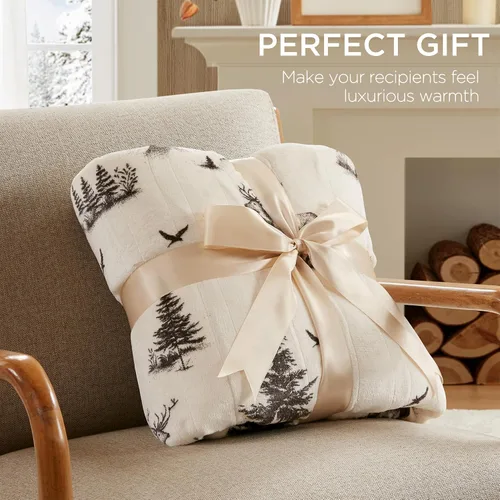 Vista 6 de Woolrich - Manta eléctrica de felpa Sherpa de 50 x 60 pulgadas, térmica Ciervo