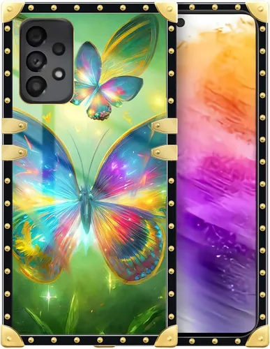 Vista 88 de Funda compatible con Samsung Galaxy A03S 4G, TPU suave de lujo y parte trasera de policarbonato duro para niñas y mujeres, funda protectora a prueba