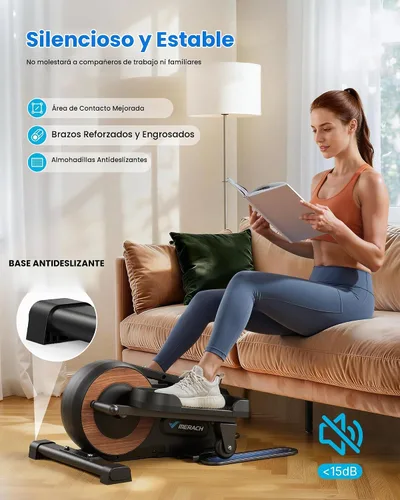 Vista 5 de Sitting Under Desk Elliptical Machine, Leg Exerciser While Sitting for Seniors, Seated Pedal Exerciser, Quiet & Portable Pedal Exerciser with 8