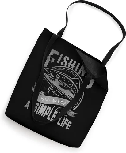 Vista 2 de La pesca grunge es mi forma de vida simple y relajante bolsa de mano Blanco 16 pulgadas