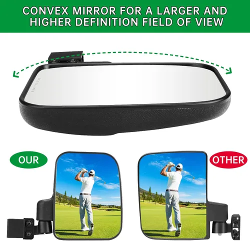 Vista 6 de SHEJISI Espejo para Carrito de Golf, Instalación Mejorada Sin Complicaciones 3 Tamaños para Jaula de Rollo de Tubo Cuadrado Compatible con Club Car