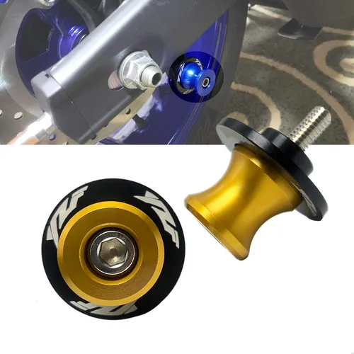 Vista 8 de 6MM M6 X 1.5 Motocicleta Swing Arm Sliders Carretes CNC Tornillos de soporte de brazo oscilante 2 piezas para Yamaha YZF R1 R3 R6 R25 R125 R6S 600R
