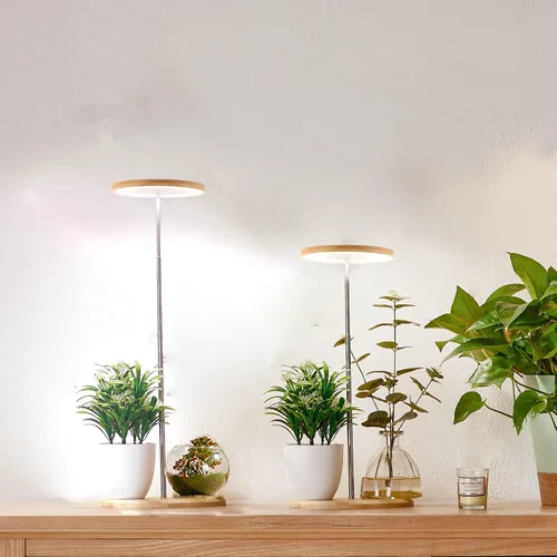 Vista 22 de yadoker 72 LEDs Luz de cultivo de plantas para plantas de interior, Luz de escritorio de aluminio con grano de madera de nogal LED, Altura