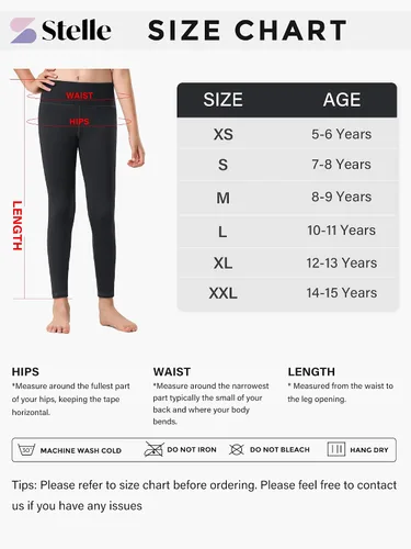 Vista 7 de Stelle Leggings con forro polar para niña, cintura alta, cálidos, para invierno, pantalones de yoga atléticos con bolsillo oculto
