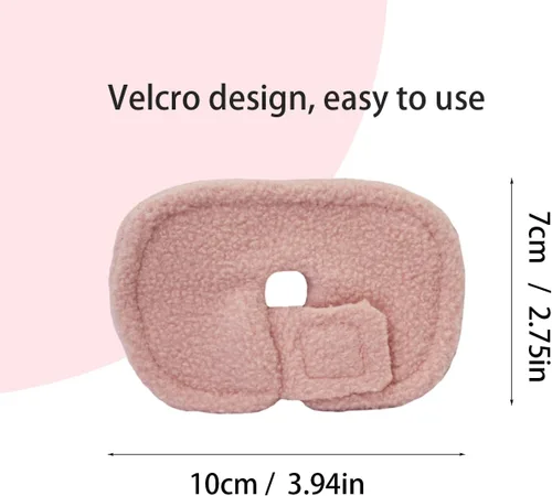 Vista 4 de Paquete de 3 almohadillas para traqueotomía, fundas reutilizables para tubo de traqueotomía, almohadillas de soporte para tubo de traqueotomía, Rosa