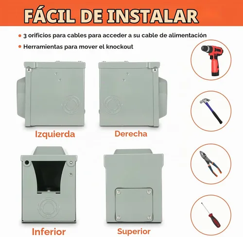 Vista 7 de WELLUCK Caja de toma de corriente de 30 amperios para RV, receptáculo RV de 125 voltios NEMA TT-30R, panel eléctrico exterior cerrado