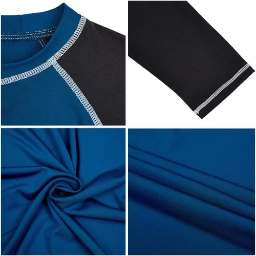 Vista 5 de Camisetas de natación de manga larga para hombres Rashguard UPF 50+ Camisa de protección solar UV Atlética Entrenamiento Correr Senderismo Camiseta