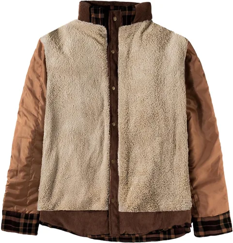 Vista 3 de Mr.Stream Camisa Chaqueta de Franela a Cuadros Casual para Exteriores de Manga Larga Vintage con Botones para Hombre