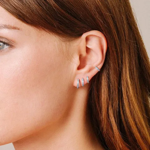 Vista 3 de NOKMIT 3 pares de mini aretes de aro turquesa para cartílago para mujer, 8100.472 in (turquesacirconia cúbica)