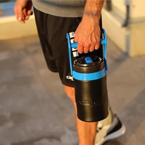 Vista 6 de Capelli Sport Botella de agua, jarra de agua deportiva aislada de medio galón con asa de transporte, 64 onzas