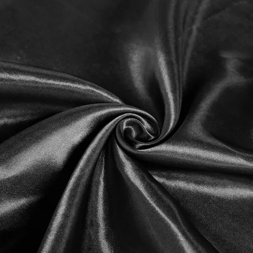 Vista 6 de Homiest Paquete de 4 decoraciones de mesa de satén, color negro, camino de mesa brillante para boda/cumpleaños, 12 x 108 pulgadas, camino