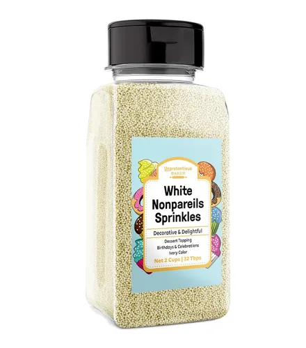 Vista 7 de Unpretentious Nonpareils negros, 1 libra, cobertura de postre, gránulos redondos, color negro oscuro