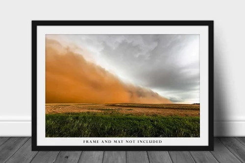 Vista 3 de Haboob Photography Print (Not Framed) Picture of Dust Storm Sweeping Over Field on Stormy Spring Day in Texas Weather Wall Art Nature Decor (4" x 6")