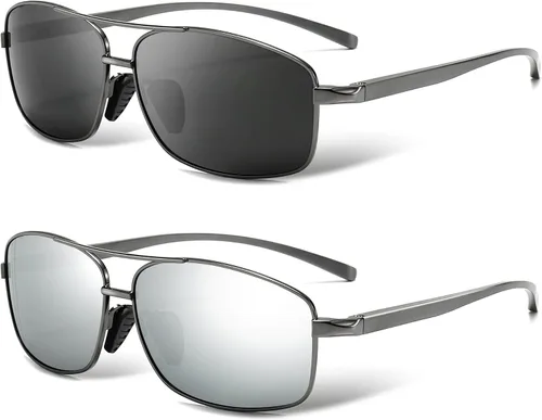 Vista 13 de SUNGAIT lentes de sol polarizados rectangulares livianos con protección 100% contra rayos UV