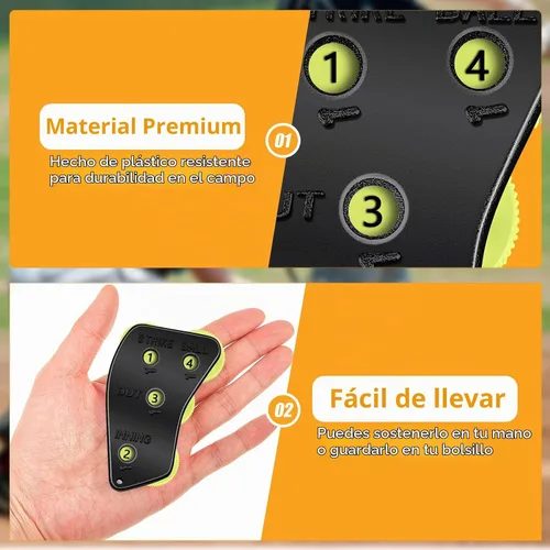 Vista 3 de Lenwen Engranaje indicador de clicker de árbitro de béisbol de 4 ruedas práctico para contador de béisbol para salidas de grabación y entradas