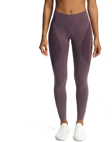 Vista 2 de Aoxjox Leggings de entrenamiento sin costuras para mujer, con contorno de sonrisa, cintura alta, pantalones de yoga para gimnasio