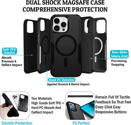 Vista 4 de Funda magnética personalizada para iPhone 13 Pro Max, personaliza tu propia imagen, texto, imagen, imagen, a prueba de golpes, funda Magsafe