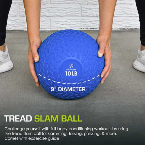 Vista 2 de ProsourceFit Slam Medicine Balls 5, 10, 15, 20, 25, 30, 50lbs Smooth and Tread Textured Grip Dead Weight Balls for Strength and Conditioning