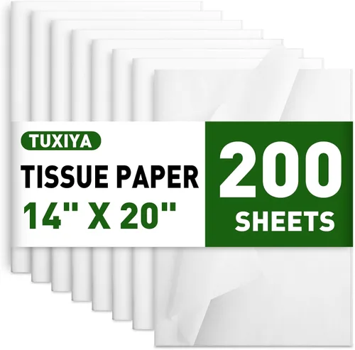 Vista 11 de TUXIYA 200 hojas de papel de seda verde para bolsas de regalo, 14 x 20 pulgadas, papel de seda verde a granel para envoltura de regalo, relleno