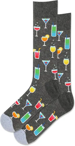 Vista 20 de Hot Sox Men's Fun Cocktail Drinks Crew Socks - 1 Pair Pack - Happy Hour Cool & Funny Novelty Gifts Cerveza (negro)