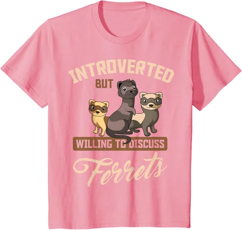 Vista 91 de Camiseta para amantes de los animales de los hurones, Negro, S