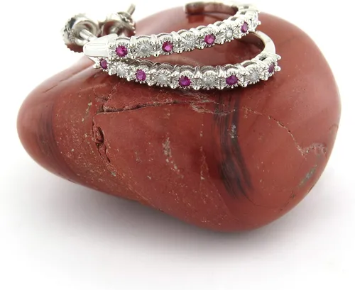 Vista 5 de Dazzlingrock Collection - Pendientes de aro para mujer, plata de ley